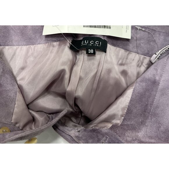 Gucci by Tom Ford Vintage Low Rise Pants in Purple Suede - Picture 5 of 7